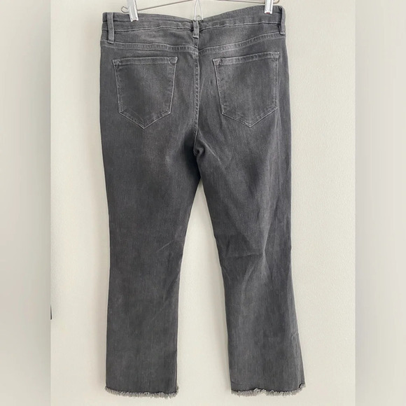 FREE People Gray High Rise Distressed  Hem Flare Bootcut Jeans Size 28 - Picture 6 of 8